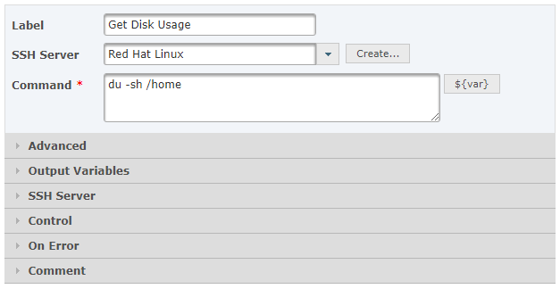 Execute a native SSH command