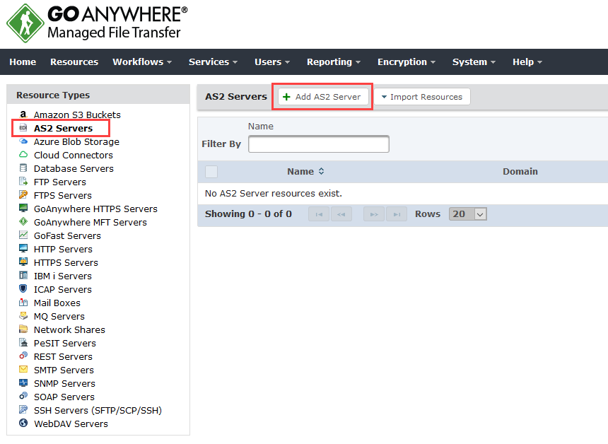Add an AS2 Server Adding an AS2 Server