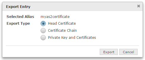Export AS2 Head Certificate AS2 Head Certificate
