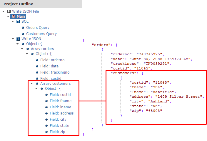 Массив в json