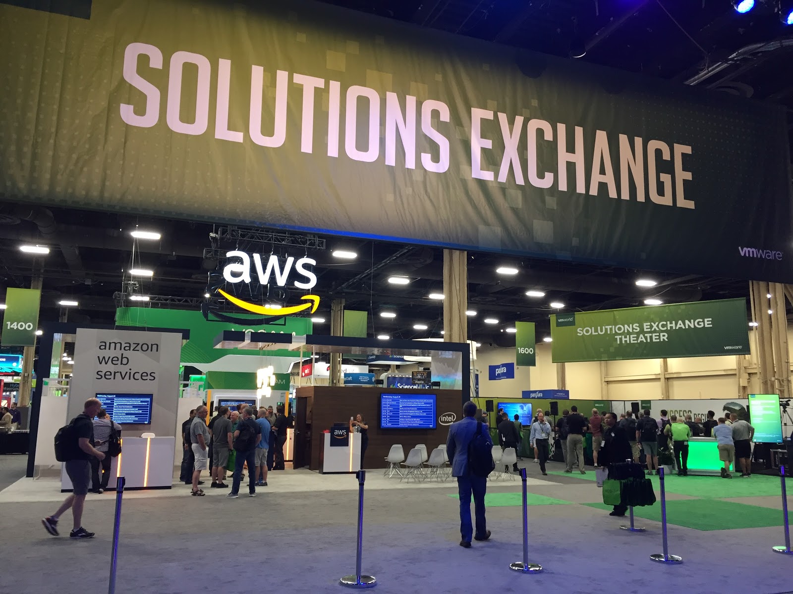 The exhibit hall at VMworld 2018.